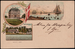 Klampenborg,  herrl. Litho-AK mit Eremitegen aus Vamdrup 1897 nach ...