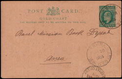 "ABURI",  K2 zweimal klar auf 1/2 P. Edward-GA 1905 nach Acra