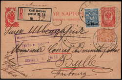 10 K. auf 7 K. Freim. 1917 und 1 K. Freim. 1908 als Zfr. auf 3 K. ...