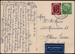 25 Pf. Posthorn nebst 10 Pf. Heuss auf portogerechter Lupo ...