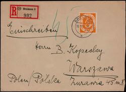 70 Pf. Posthorn mit Abart  "gelber Strich im Rand über UT in ...