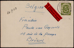 90 Pf. Posthorn als EF. auf portogerechtem Express-Auslandsbrief  ...