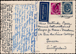 30 Pf. (kl. Mgl.) und 5 Pf. Posthorn auf portogerechter Lupo ...