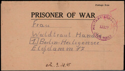Überroller-Kriegsgefangenenpost-Faltbrief aus einem US-Lager in ...