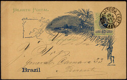 40 R. Privat-GA Bucht von Rio mit rks. Zudruck "CLUB SCHUBERT GROSSER ...