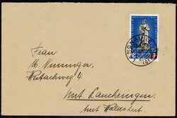 30+10 C. Pro Patria 1940 als EF. auf Ersttags-Zensur-Auslandsbrief ...