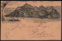 "VITZNAU-RIGI-BAHN", Privat-GA 10 C. Wappen 1893 nach Eisleben ...