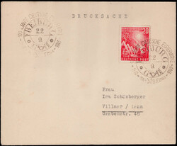 20 Pf. Bundestag als EF. auf DS mit SST "FREIBURG 100 JAHRE DEUTSCHE ...