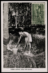 1'6 Sh'P. Gummizapfer 1952 auf s/w MaxikarteAutomatically generated ...