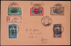 35 C. Freim. 1916/17 nebst vier weiteren Werten auf Reco ...