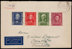 Wofa 1949 kpl. auf überfrankiertem Lupo.-Auslands-Satzbrief ...