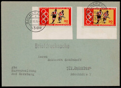 30+15 Pf. Feldhockey (2) als MEF. auf portogerechter Briefdrucksache ...