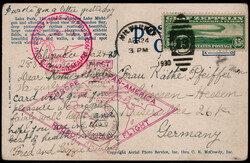 1. SAF. 1930, 65 C. Zeppelin auf AK "MILWAUKEE" 24.4.30 mit ...