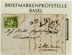 40 Rp. grün (Zumstein 26 G) vollrandig, farbfrisch auf Brief mit K1 ...