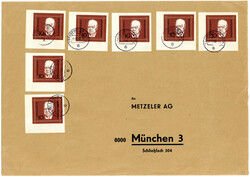 10 Pf. Churchill (7) als seltene Massen-MEF. auf portogerechtem ...
