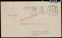 "ZURÜCK FELDPOSTSPERRE", guter roter L1 nebst Werbestempel "DT. ROTE ...