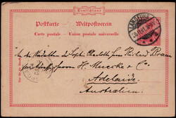 "LANGFUHR", Stegstempel klar auf 10 Pf. Germania-Reichspost-GA 1901 ...