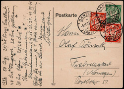 "LANGFUHR", Stegstempel "DANZIG-LANGFUHR b" dreimal klar auf ...