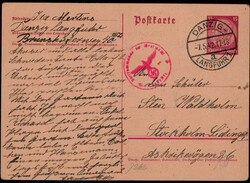 "LANGFUHR", Stegstempel "DANZIG-LANGFUHR a" nebst rotem Zensur K1 auf ...