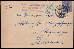 "UEBERWACHUNGSSTELLE DANZIG, POSTAMT 5. GEPRÜFT U. ZU BEFÖRDERN.", ...