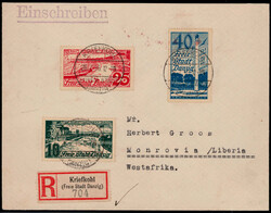 125 Jahre Ostseebad Brösen 1936 kpl. auf Reco.-Auslands-Satzbrief ...