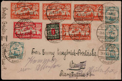 50 M. Flp. 1923 (4) nebst sechs weiteren Werten auf portogerechtem ...