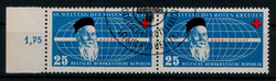 25 Pf. Rotes Kreuz 1957 im waagrechten, sauber gezähntem Paar mit ...