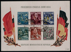 Engelsblock 1955 mit Originalgummi und zweimal Stegstempel  "ERFURT"  ...