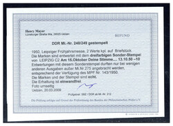 Leipziger Frühjahrsmesse 1950 kpl. auf Bfstk. mit dreifarbigem SST ...