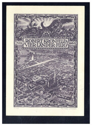 "ROBERT KRONFELD VIER-LÄNDER-FLUG JULI 1933", Privat-GA in violetter ...