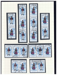 Volkstrachten 1964, alle 24 verschiedenen Zusammendruckkombinationen ...