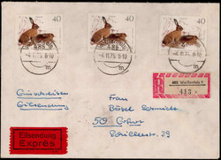 40 Pf. Feldhasen 1968 (3) als MEF. auf portogerechtem Reco ...