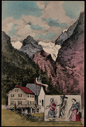 Trafoi / Südtirol, Gasthaus zu den hl. 3 Brunnen um 1910, sign. ...