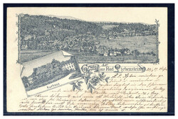 Bad Liebenstein O-6202, herrliche Vorläuferkarte mit Ortsansicht und ...