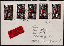 50+25 Pf. Einzelwert aus Weihnachtsblock 1977 per fünf als MEF. auf ...