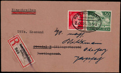 "BERLIN - DANZIG Z. 0020", Bahnpost-Ovalstempel auf portogerechtem ...