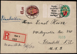 50+40 Pf. Nothilfe 1929 vom Oberrand nebst Nothilfe-Zdr. auf ...