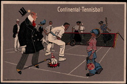Continental-Tennisball, farbige Werbekarte um 1920 I-II (kl. ...