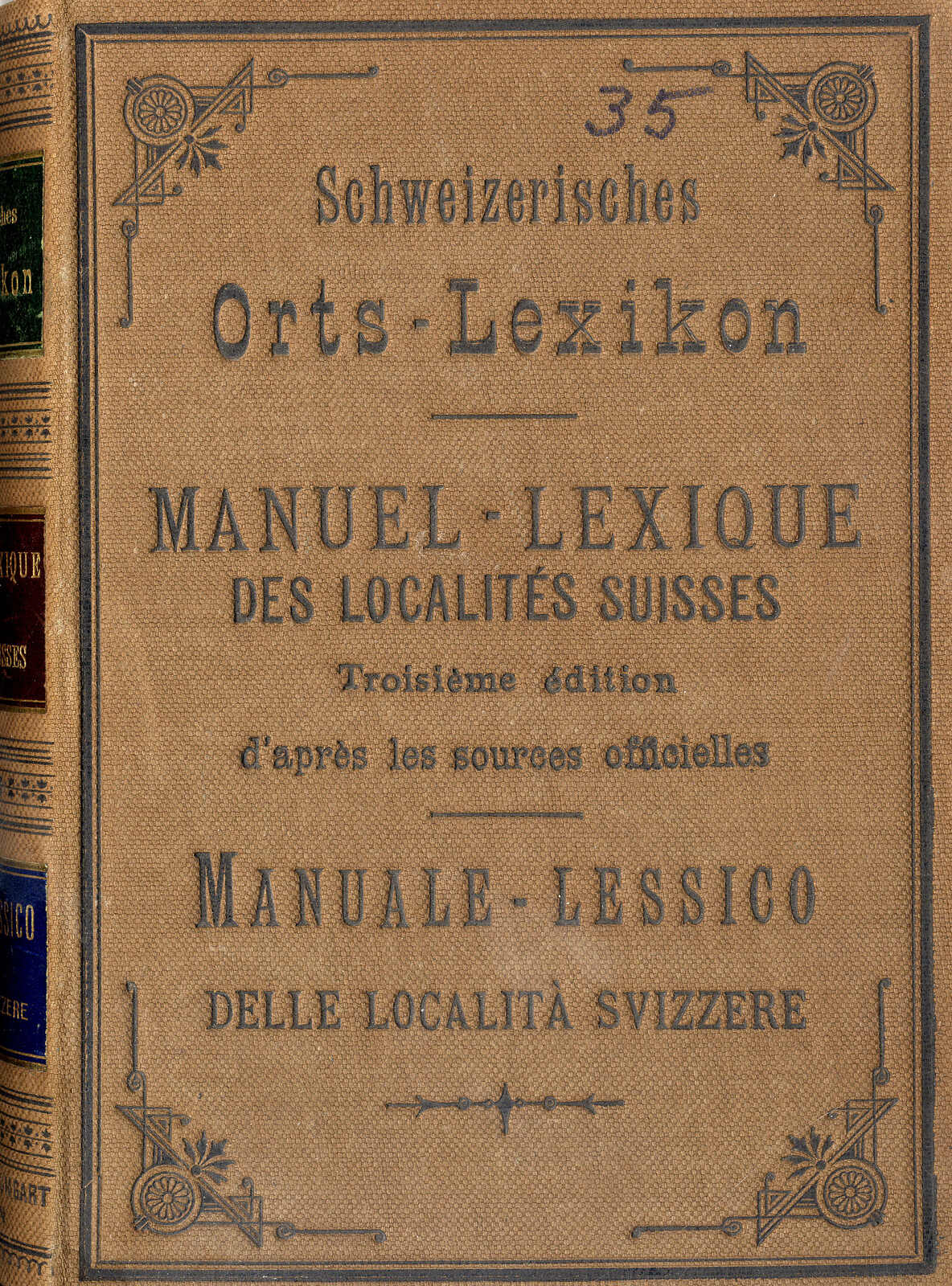 SCHWEIZ, Schweizerisches Orts-Lexikon, dreisprachiges 517.-seitiges ...