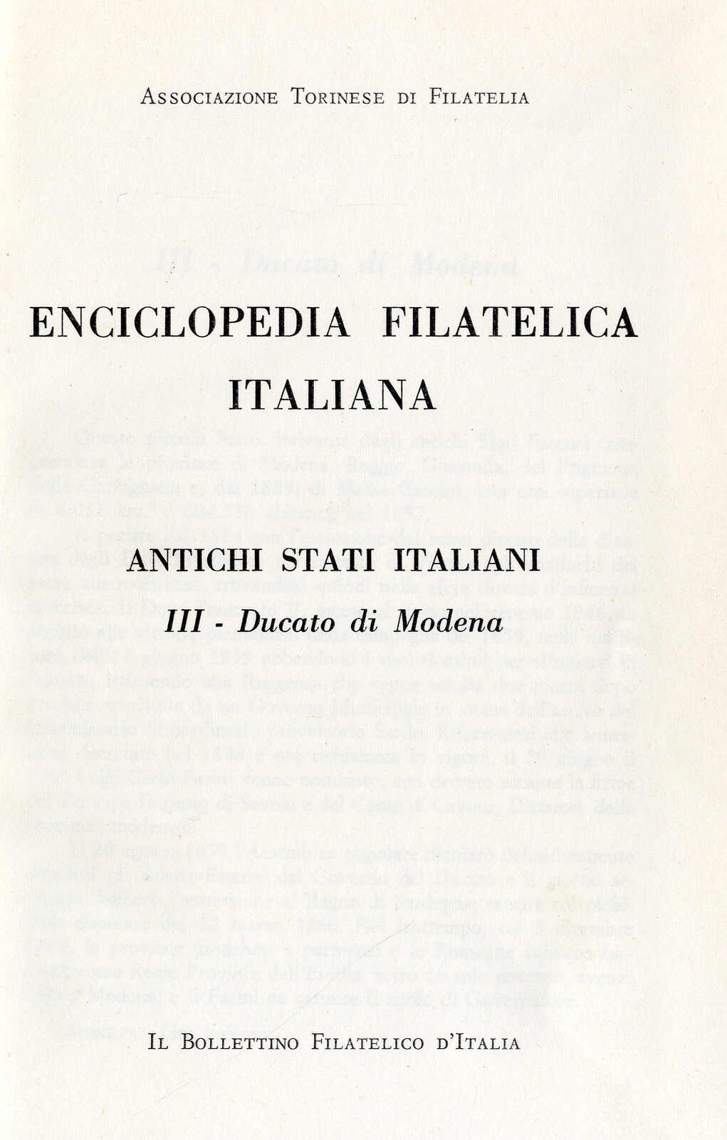 MODENA - Enciclopedia Filatelica Italiana Antichi Stati Italiani ...