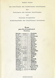 SCHWEIZ, R. Jezler - Das Post-Patent des Stadtstaates Schaffhausen ...