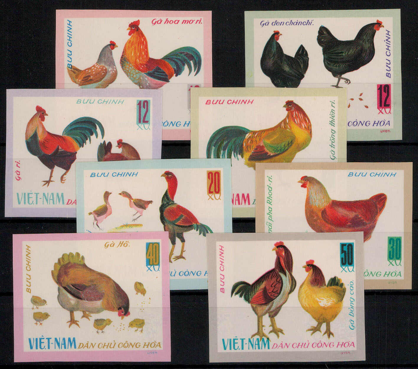 Einheimische Haushühnerrassen 1968 kpl. ** ungezähnt  (30,-)