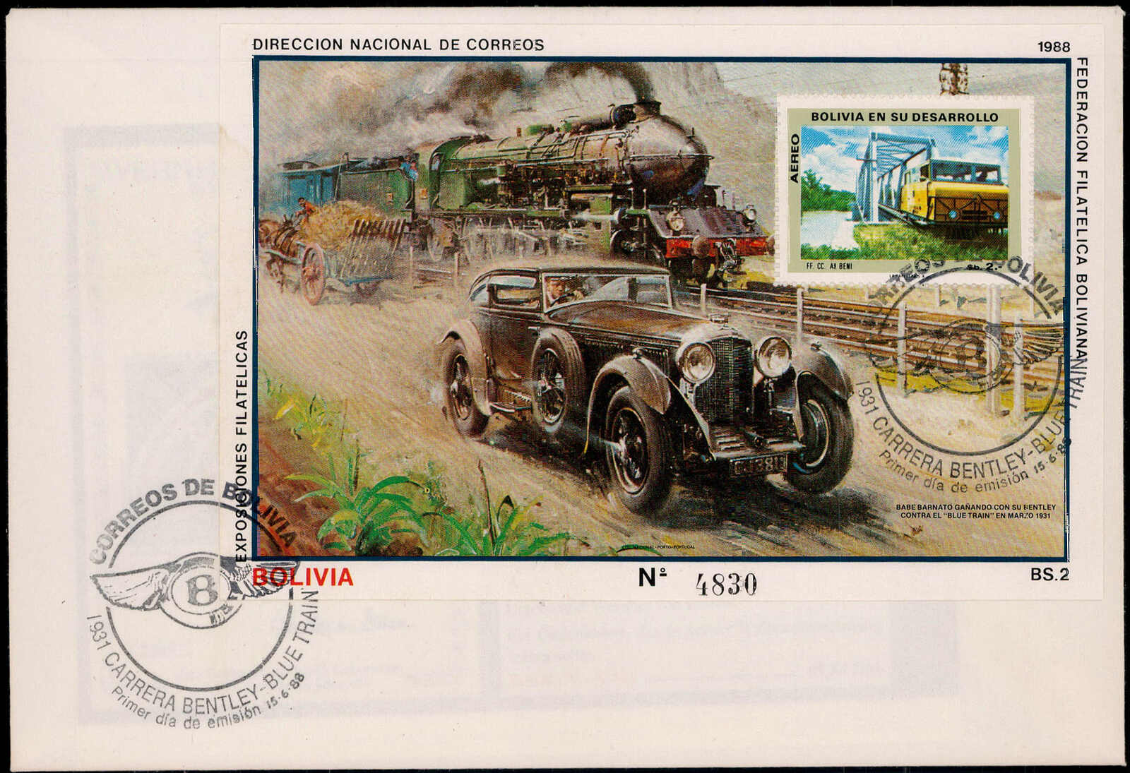 Rennen zwischen Auto und Zug in England auf FDC  (30,- für ...