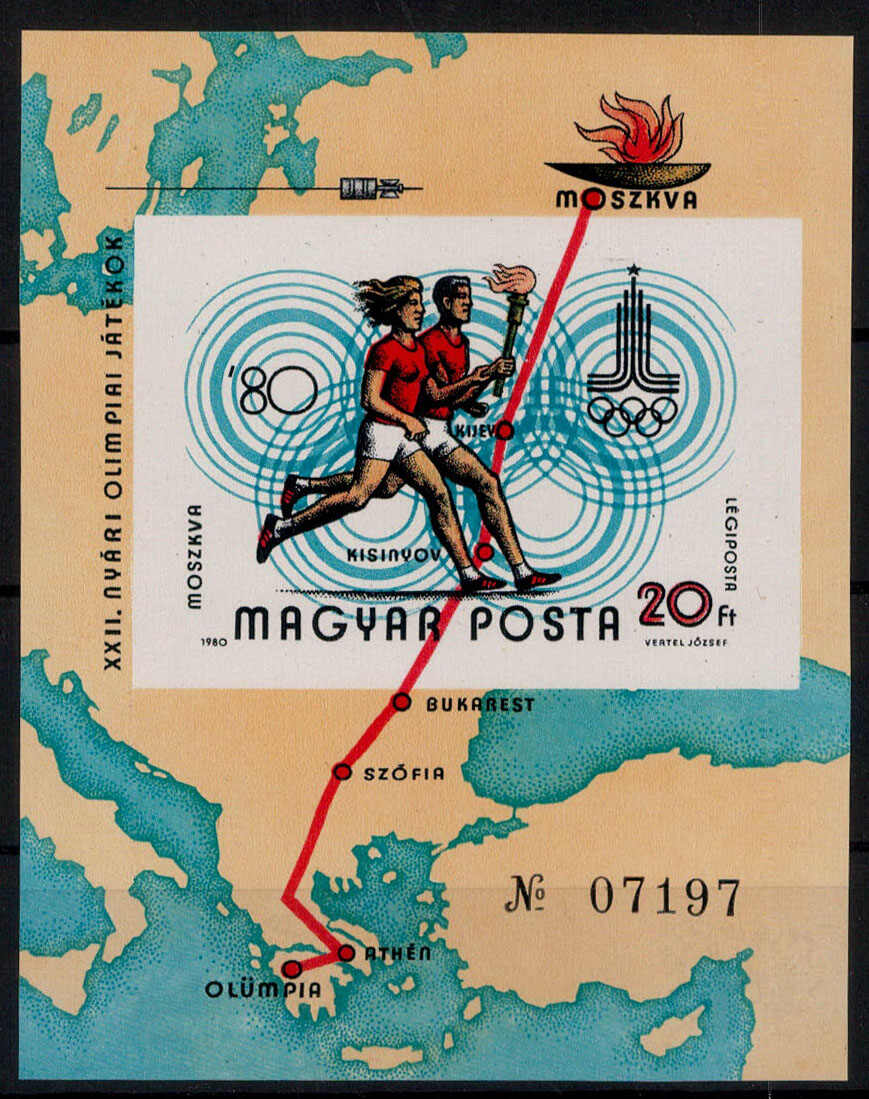 20 Ft. Olympische Sommerspiele Moskau 1980 ** ungezähnt  (28,-)