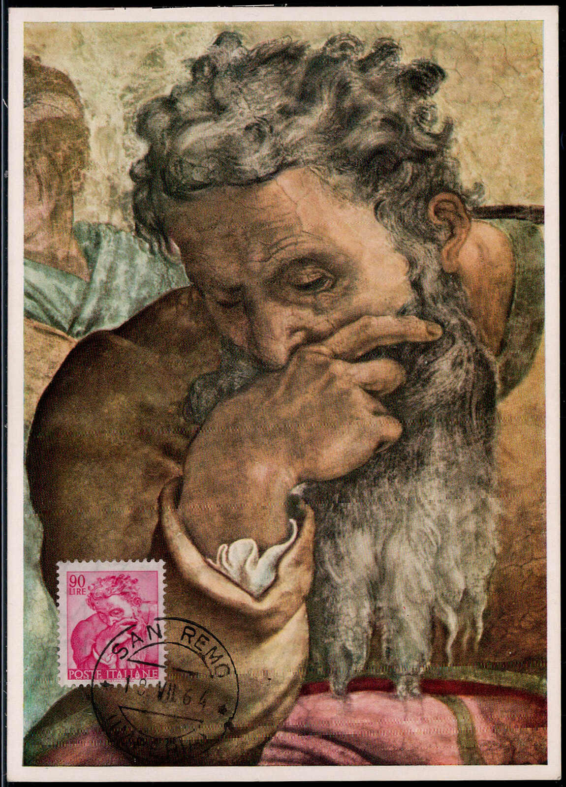 90 L. Michelangelo 1961 auf herrlicher Maxikarte 1964