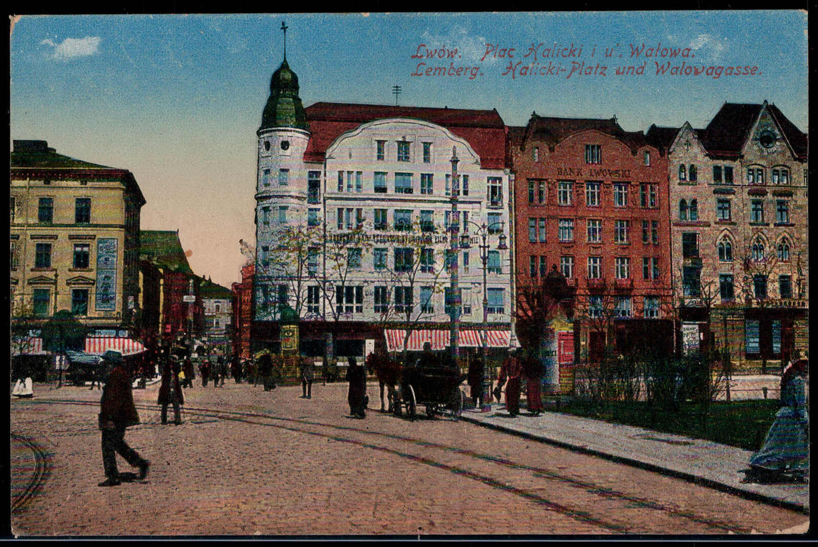 Lemberg,  Halicki-Platz und Walowagasse 1917 per Feldpost befördert  ...