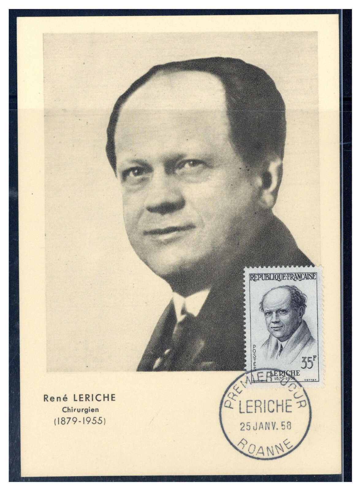 35 Fr.  Frz. Mediziner 1958 auf Maxikarte