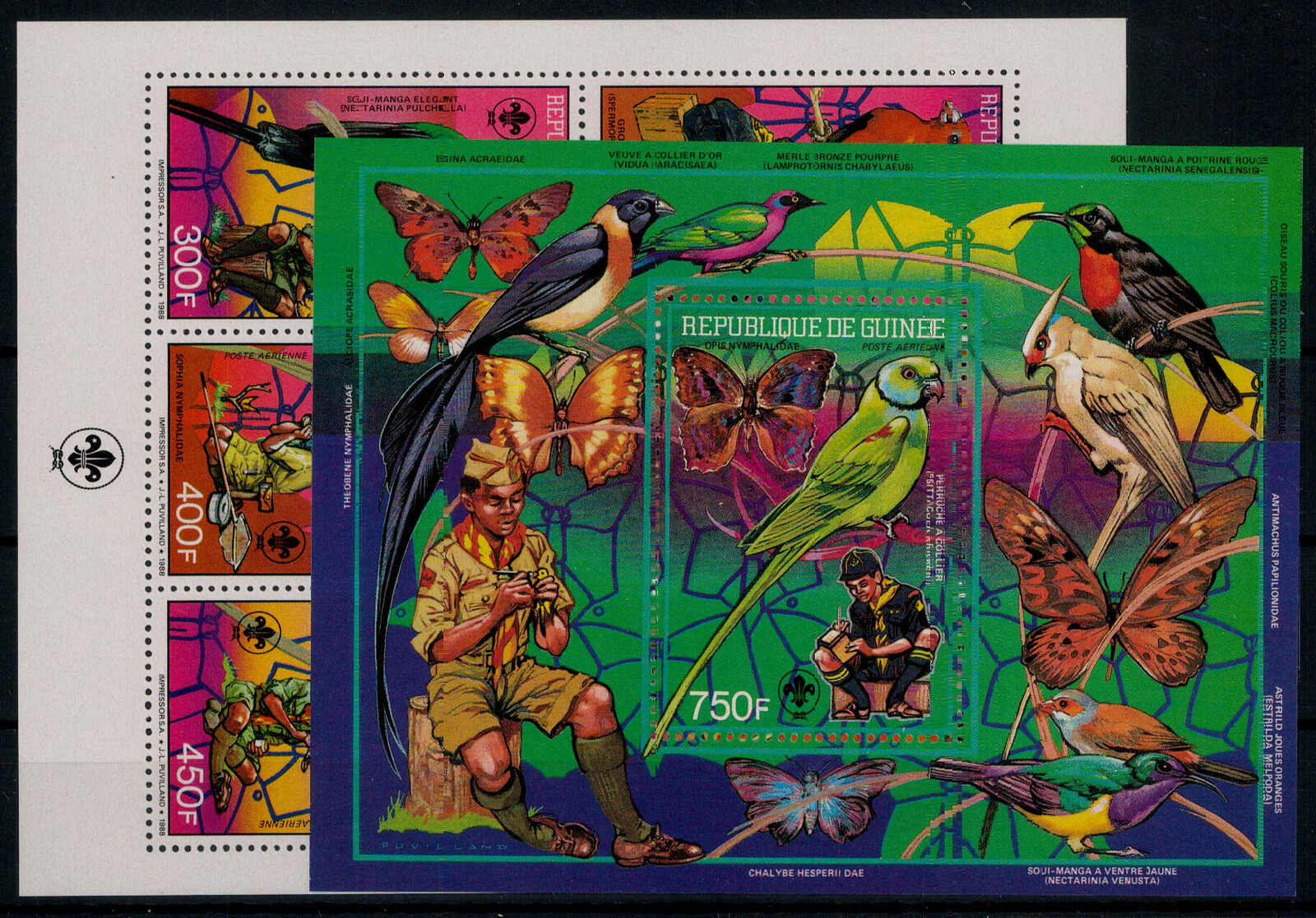 Pfandfinderbewegung: Vögel und Schmetterlinge 1988 kpl. **  (25,-)