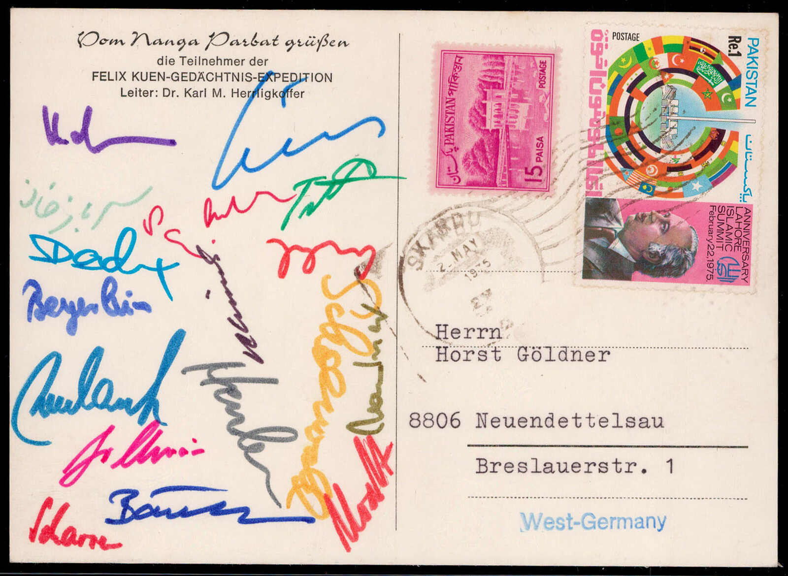 Felix Kuehn-Gedächtnis-Expedition zum Nanga Parbat 1975 mit ...