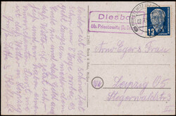 Diesbar üb. Priestewitz (Bz. Dresden)  O-8403,  violetter Landpost ...